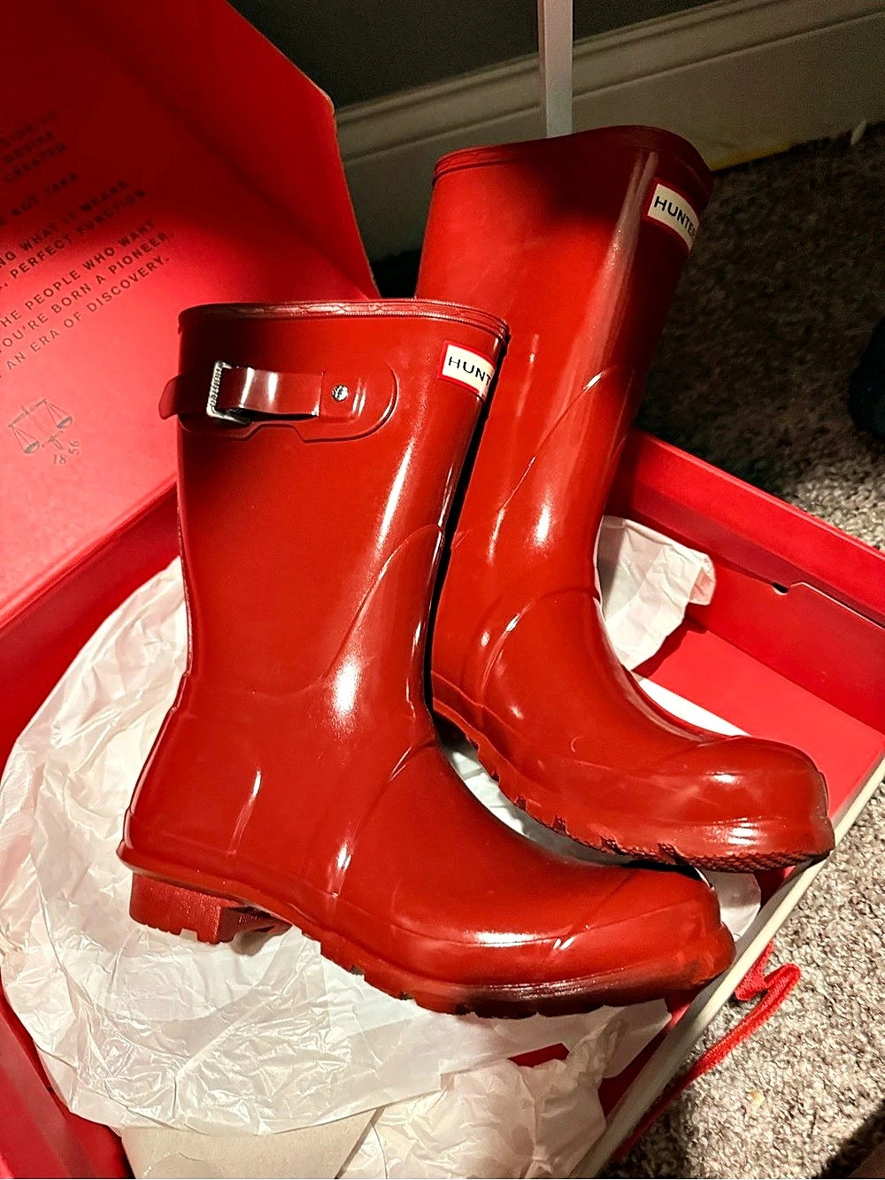 Hunter Original Short Gloss Rain Boots Red